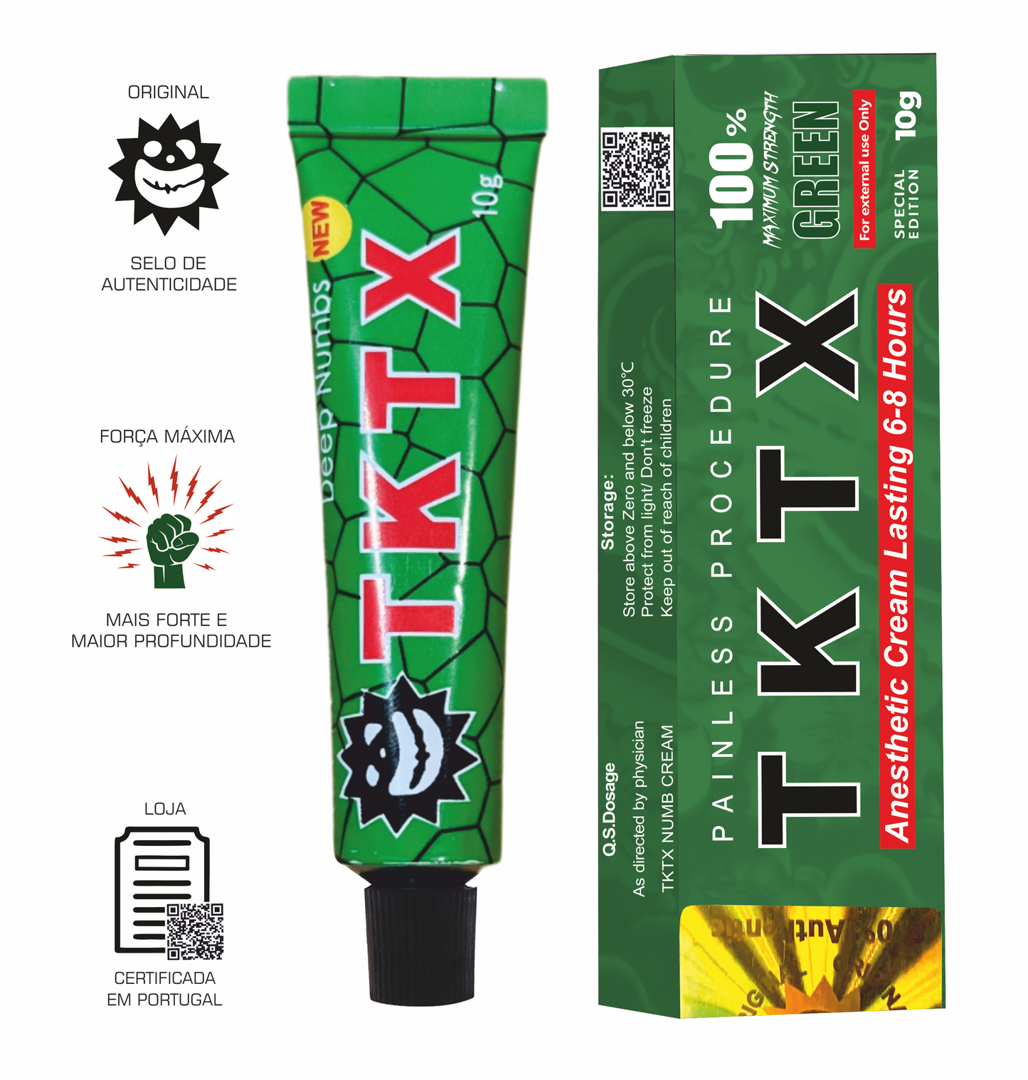 Pomada Anestésica TKTX Green 100% - Deep Numbs