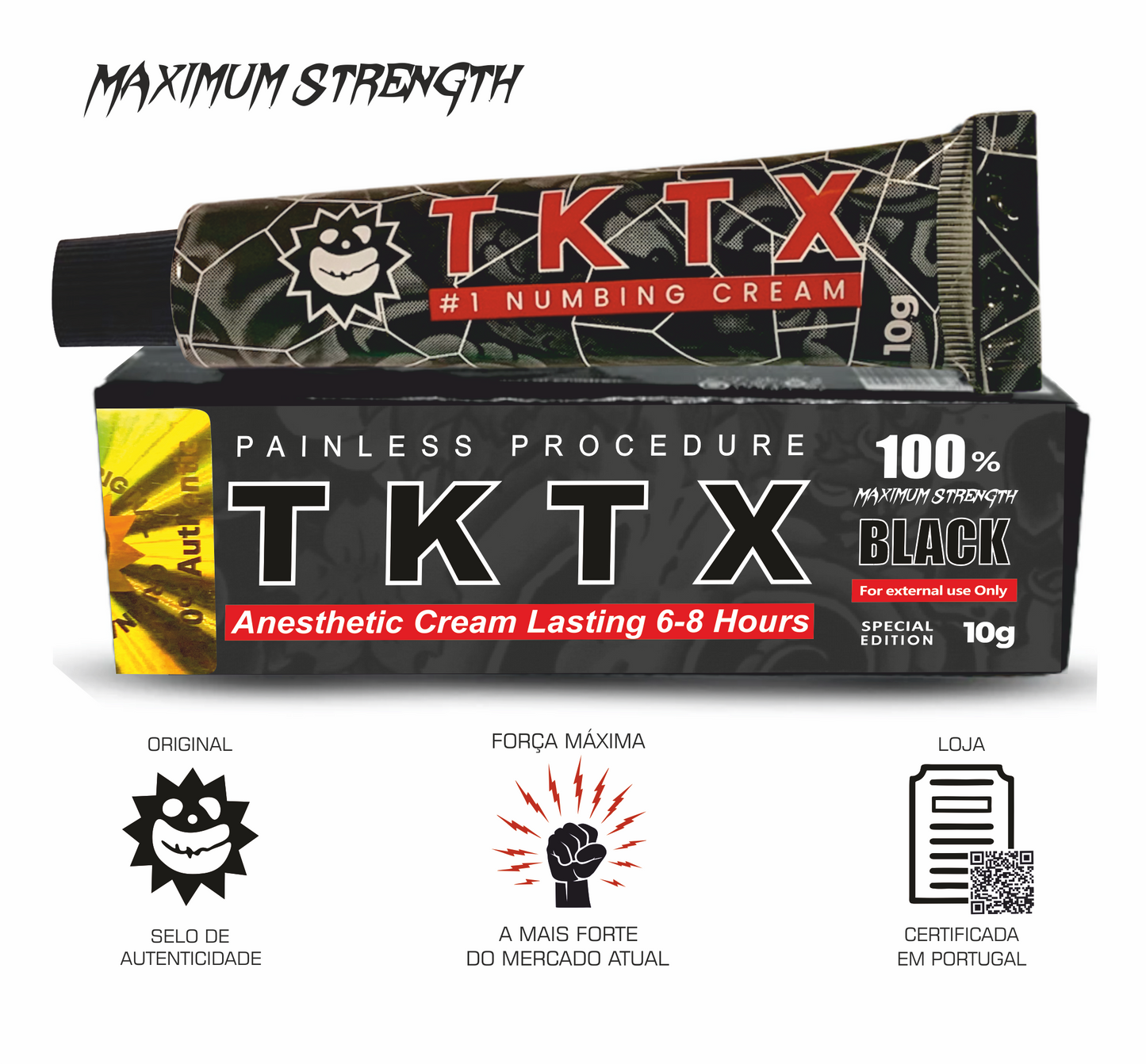 Pomada Anestésica TKTX Black 100% - Força Máxima!