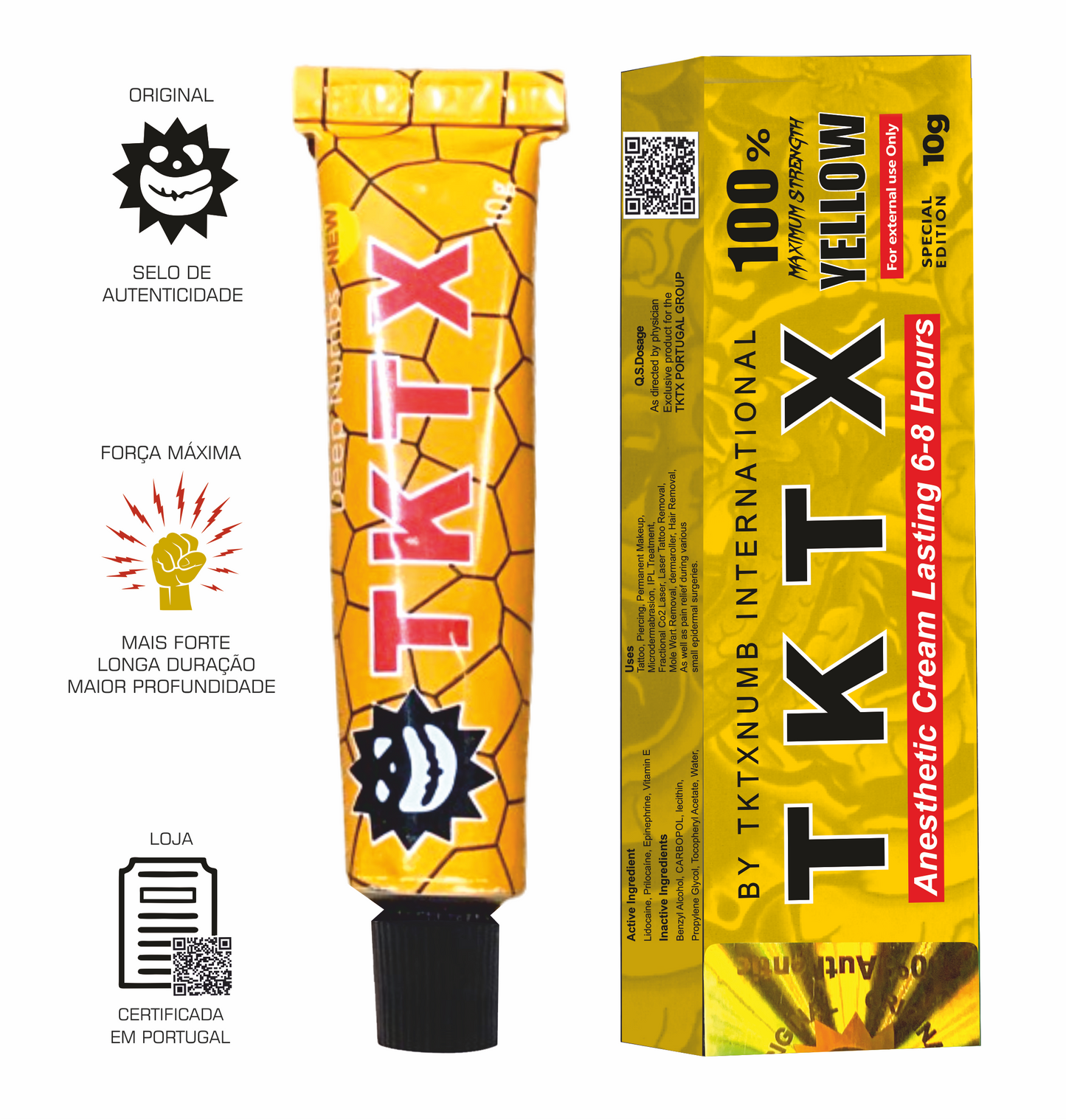 Pomada TKTX Yellow 100% + Força, profundidade e longa duração.